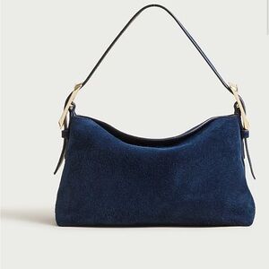 JCrew Berkeley small shoulder bag in suede darkest indigo Suede Handbag